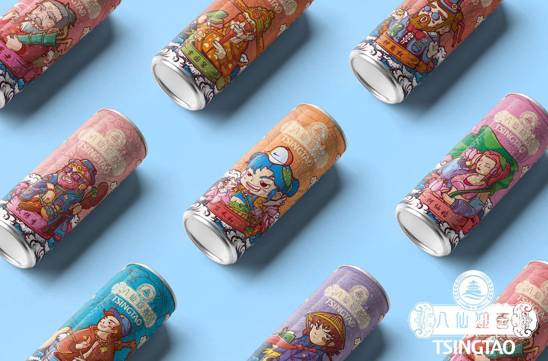 黄海学院 | “八仙迎喜”青岛啤酒包装设计 创作者:余哲冲 导师:崔京涛