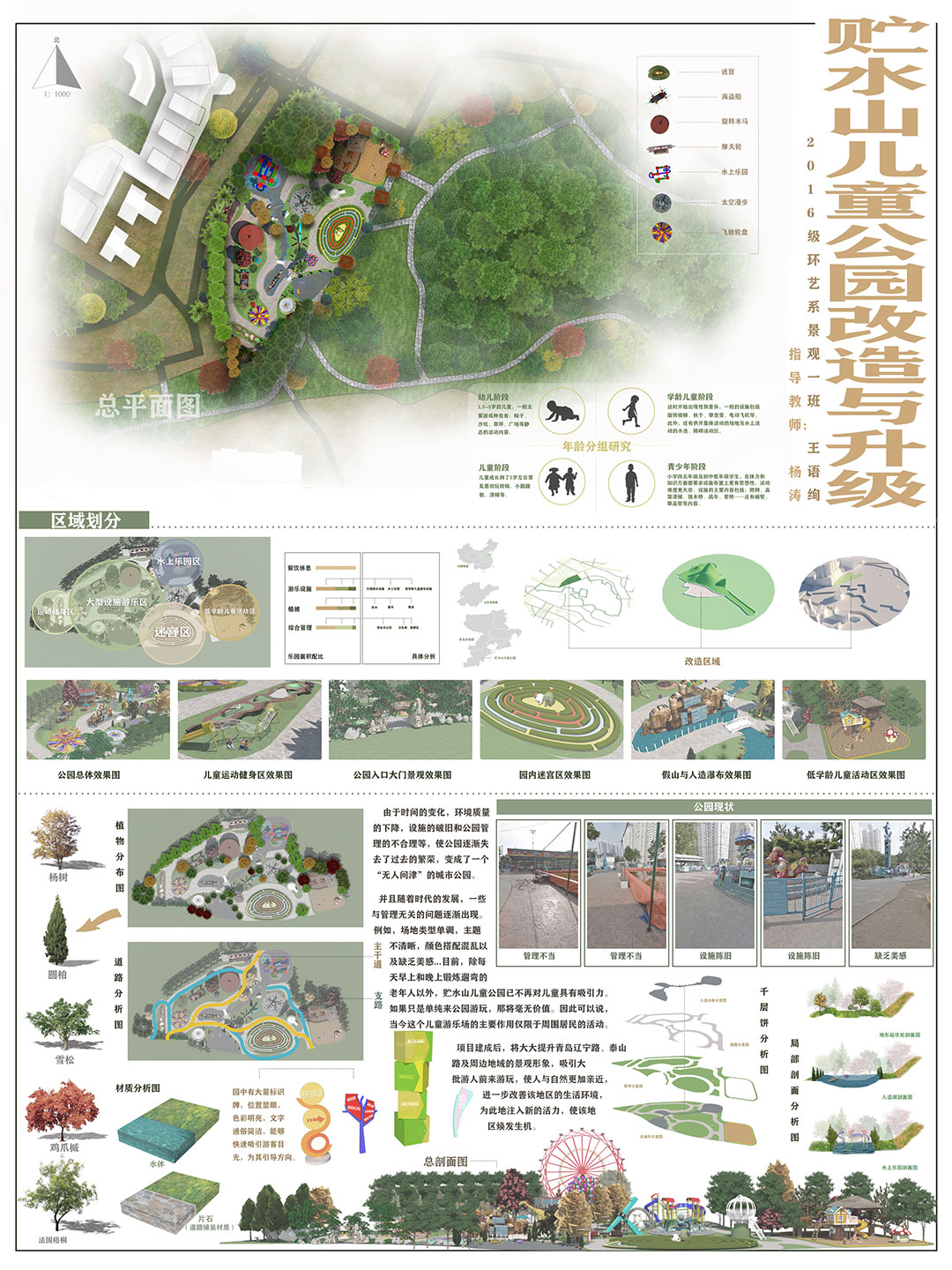 青岛大学 | 景观设计 | 《贮水山儿童公园的改造与升级》创作者：王语绚  指导老师：杨涛